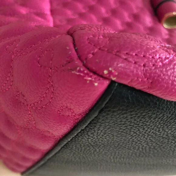 Betsey Johnson Pink Quilted Heart Bow Tote Bag - Picture 7 of 13